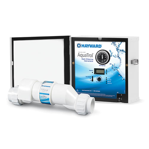 Hayward W3AQ-TROL-RJ AquaTrol salt chlorination system with GLX-CELL-5 TurboCell for above ground pools