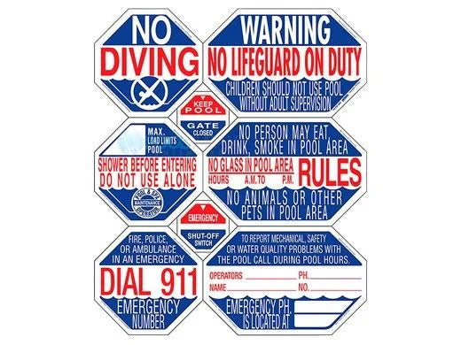 Traffic Graphix | TGPS1004 | 8-in-1 Texas Pool Safety Sign 40" x 48"