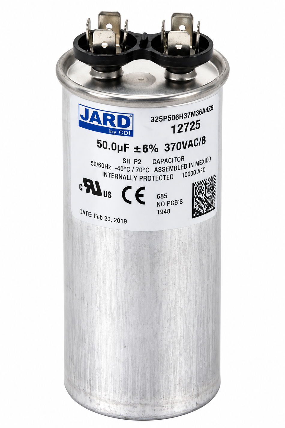 Super-Pro | 12725 | 50 MFD 370V Round Run Capacitor
