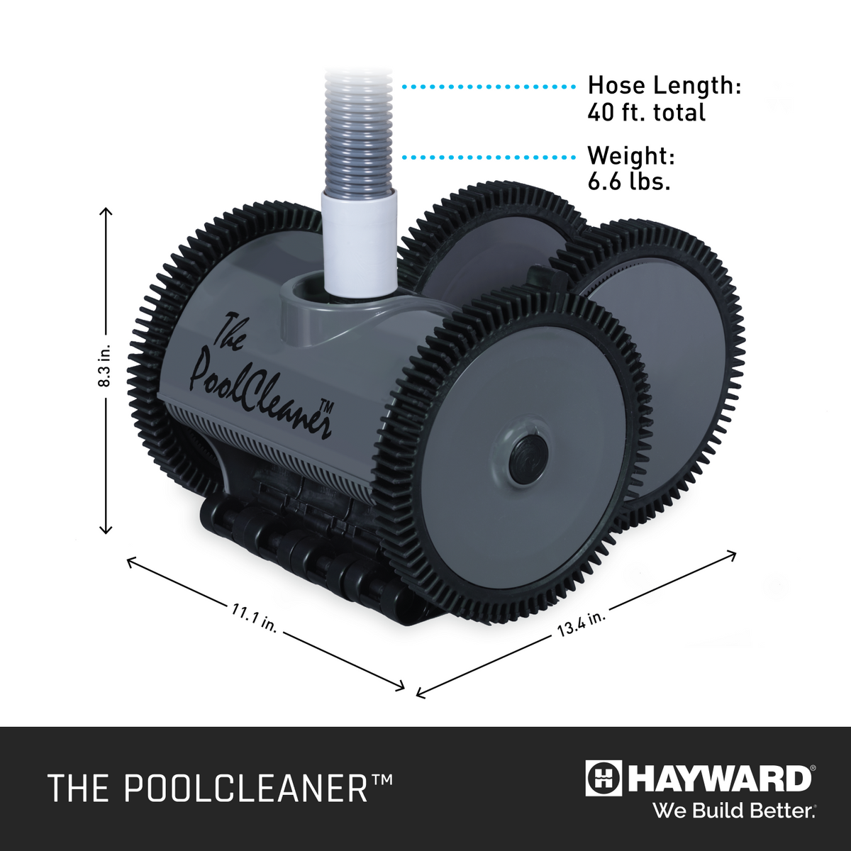 Hayward | W3PVS40GST | The PoolCleaner 4-Wheel Suction Pool Cleaner – Limited Edition Gray, In-Ground Hayward