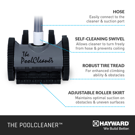 Hayward | W3PVS40GST | The PoolCleaner 4-Wheel Suction Pool Cleaner – Limited Edition Gray, In-Ground Hayward