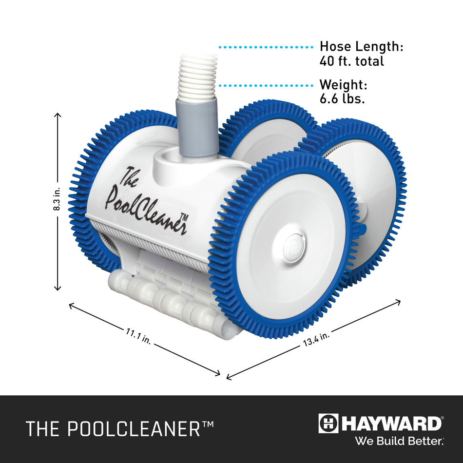 Hayward | W3PVS40JST | The PoolCleaner 4-Wheel Suction Pool Cleaner – White, In-Ground Hayward