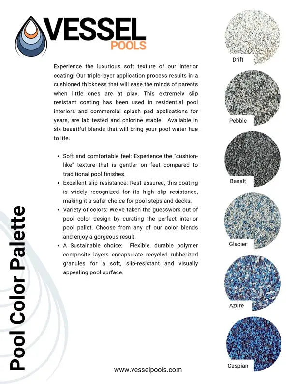 Pebble Interior Finish for Vessel Pools – Warm Stone Texture, Classic Blue Water AquaTech Pools & Spa