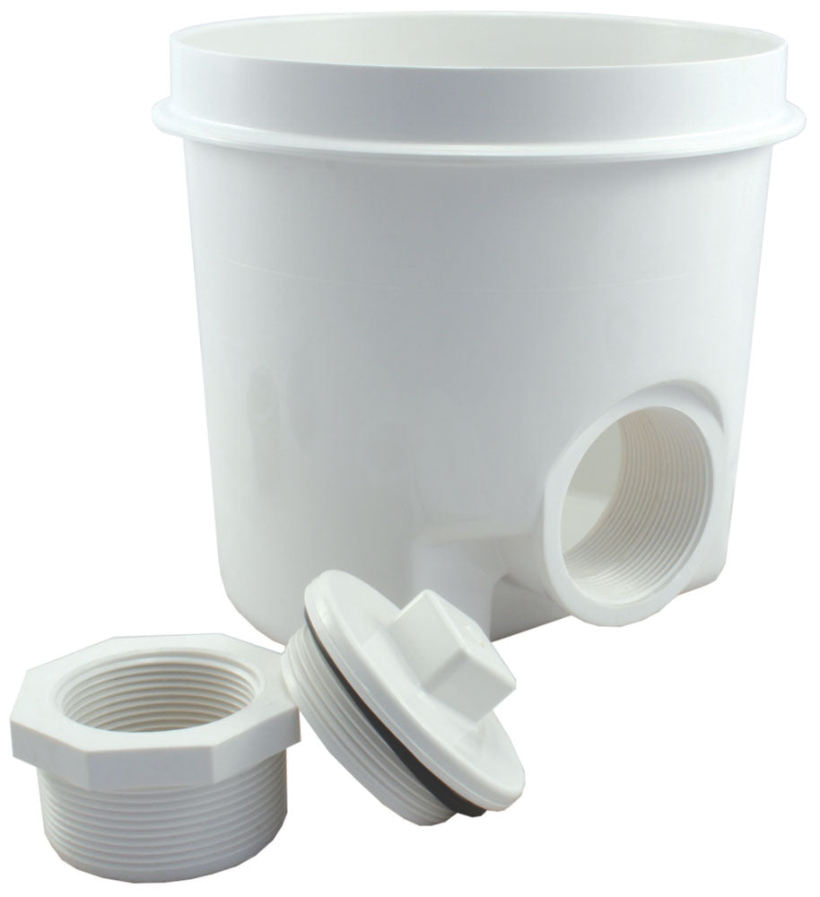 CMP 25521-000-000 2" FIP White Main Drain Sump Side Port