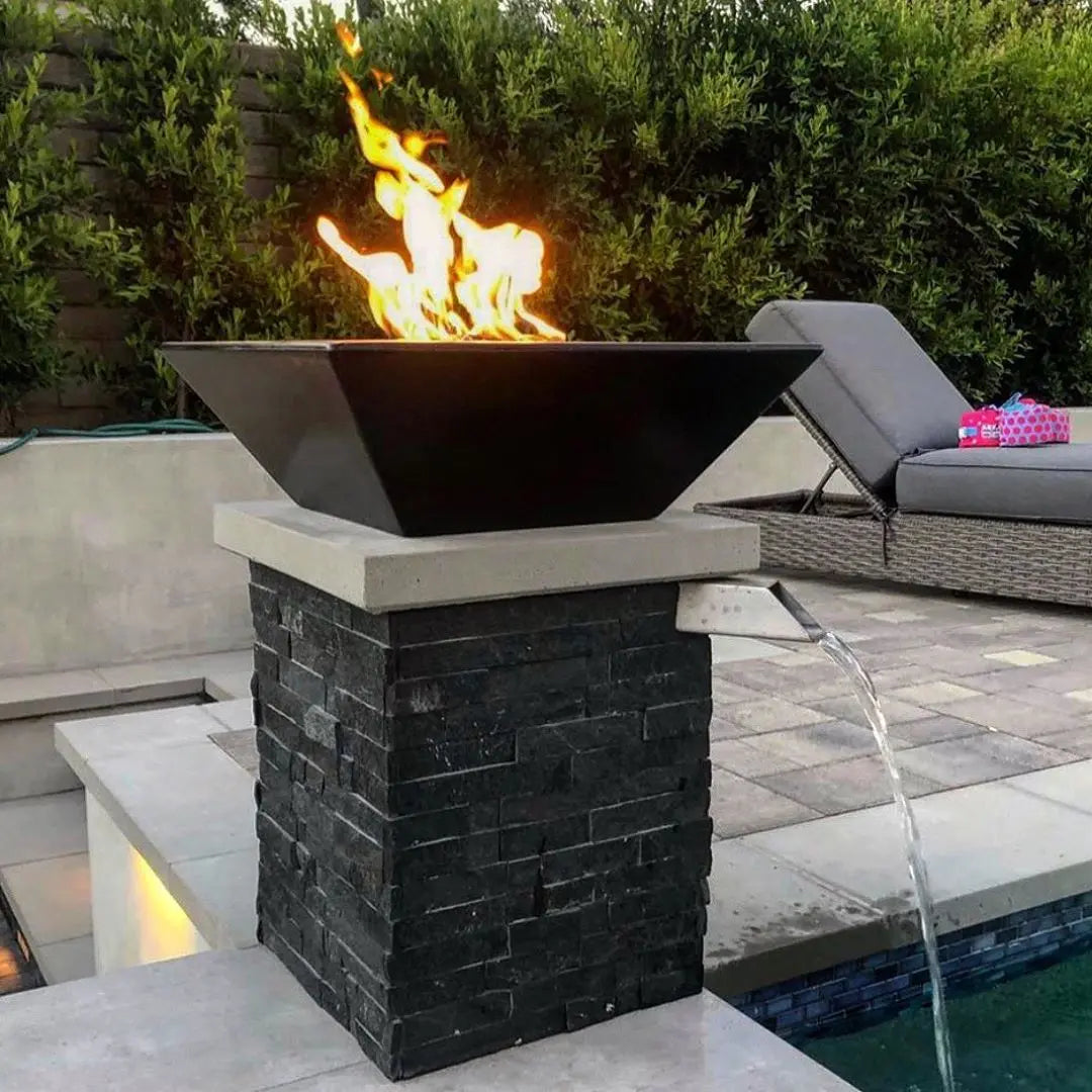 The Outdoor Plus | Maya Fire Bowl – GFRC Concrete | 24", 30", & 36" | Multiple Color Options | Liquid Propane | 4 week lead time The Outdoor Plus