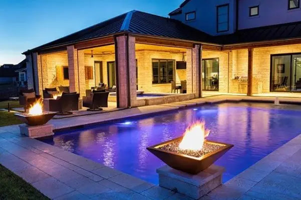 The Outdoor Plus | Maya Fire Bowl – GFRC Concrete | 24", 30", & 36" | Multiple Color Options | Liquid Propane | 4 week lead time The Outdoor Plus