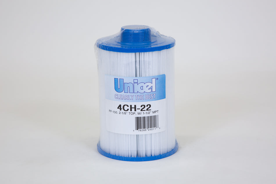 Unicel | 4CH-22 | Cartridge Filter – 25 Sq. Ft., 6-5/8" Diameter, 1-1/2" MPT Threaded Fitting