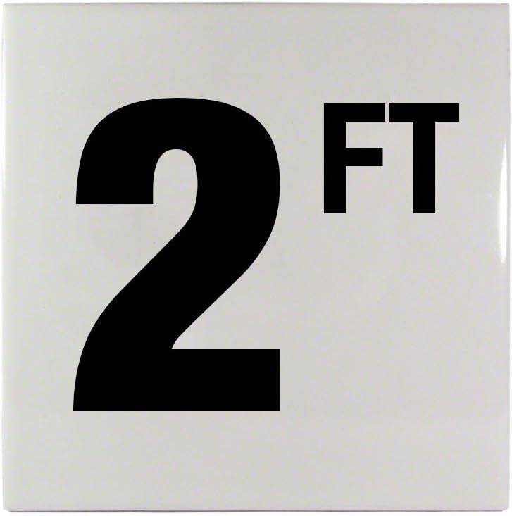 Inlays | C610020 | Smooth Ceramic Tile Waterline Depth Marker | 6" x 6", 2 FT