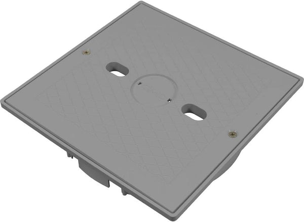 Super-Pro | 25538-901-000 | Square Gray Skimmer Cover and Collar | Replacement Pool Skimmer Lid Assembly