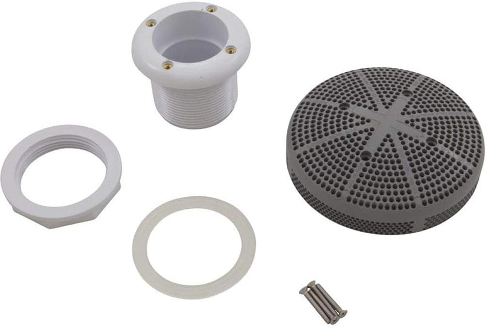 Super-Pro | 25215-001-000 | Fiberglass Hi-Flo Suction Fitting Complete Assembly | Gray, 6" Cover