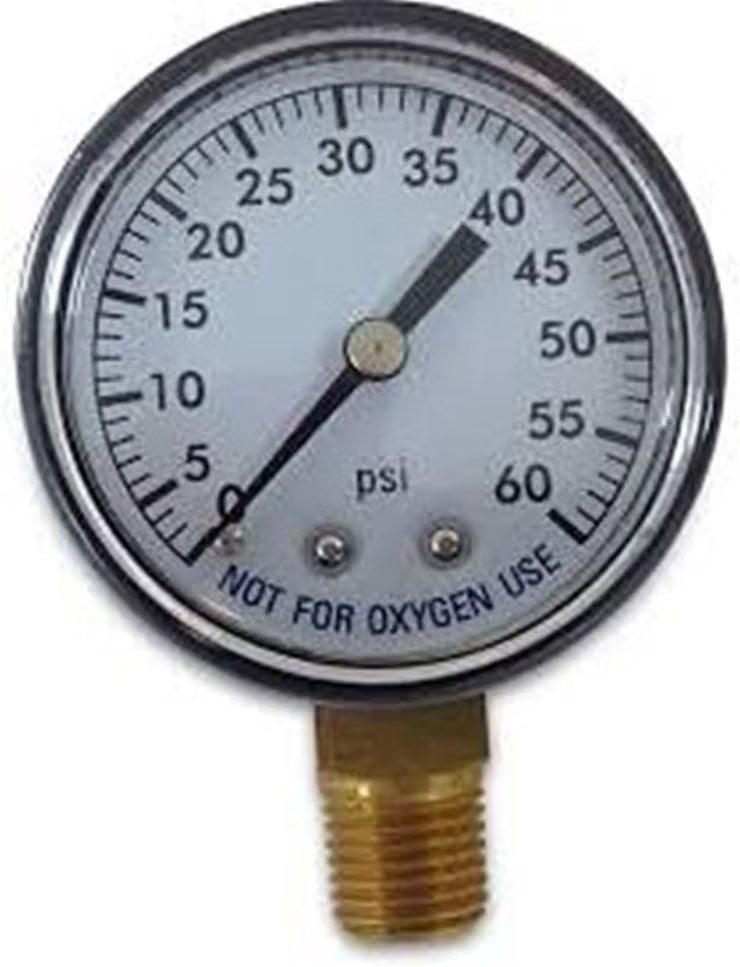 Super-Pro | 80960BU | 2" 0-60 PSI Back Mount Pressure Gauge