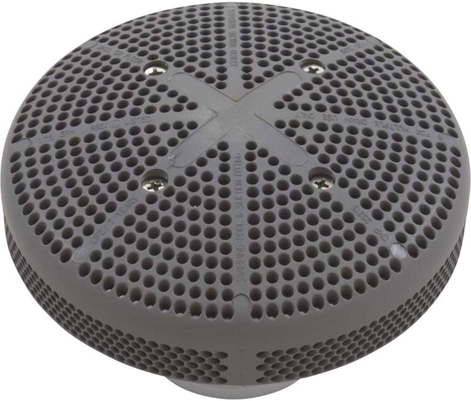 Super-Pro | 25215-001-000 | Fiberglass Hi-Flo Suction Fitting Complete Assembly | Gray, 6" Cover