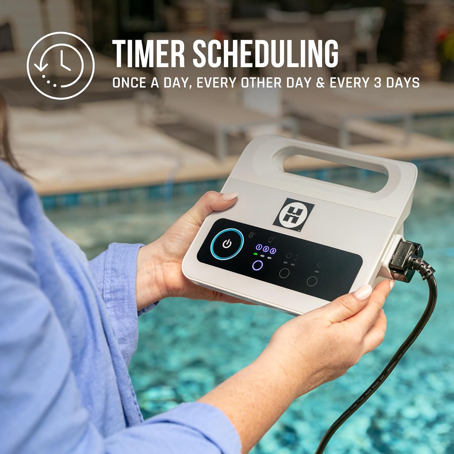 Hayward | W3RCH431CU | R130 Robotic Cleaner - Dual Scrubbing Brushes, Tangle-Free Cable, Top Load Easy Clean Basket, Smart Navigation, Fine/Ultra Fine Filters for In-Ground Pools up to 50ft Hayward