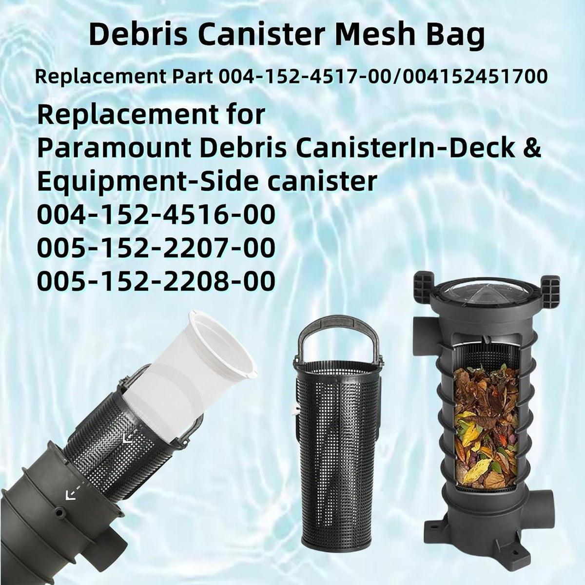 Paramount | 004152451700 | EDC Fine Mesh Bag (Use with Replacement Basket) Paramount