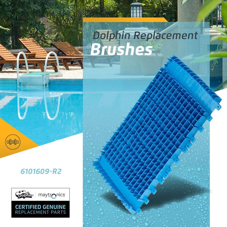 Maytronics | 6101609-R2 | Dolphin Light Blue Climbing Brushes 2-Pack