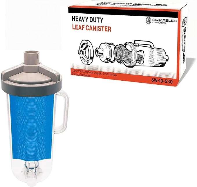 Swimables | SW-10-531 | Large Capacity Leaf Canister with Heavy Duty Basket – Premium Pool Cleaner Accessory