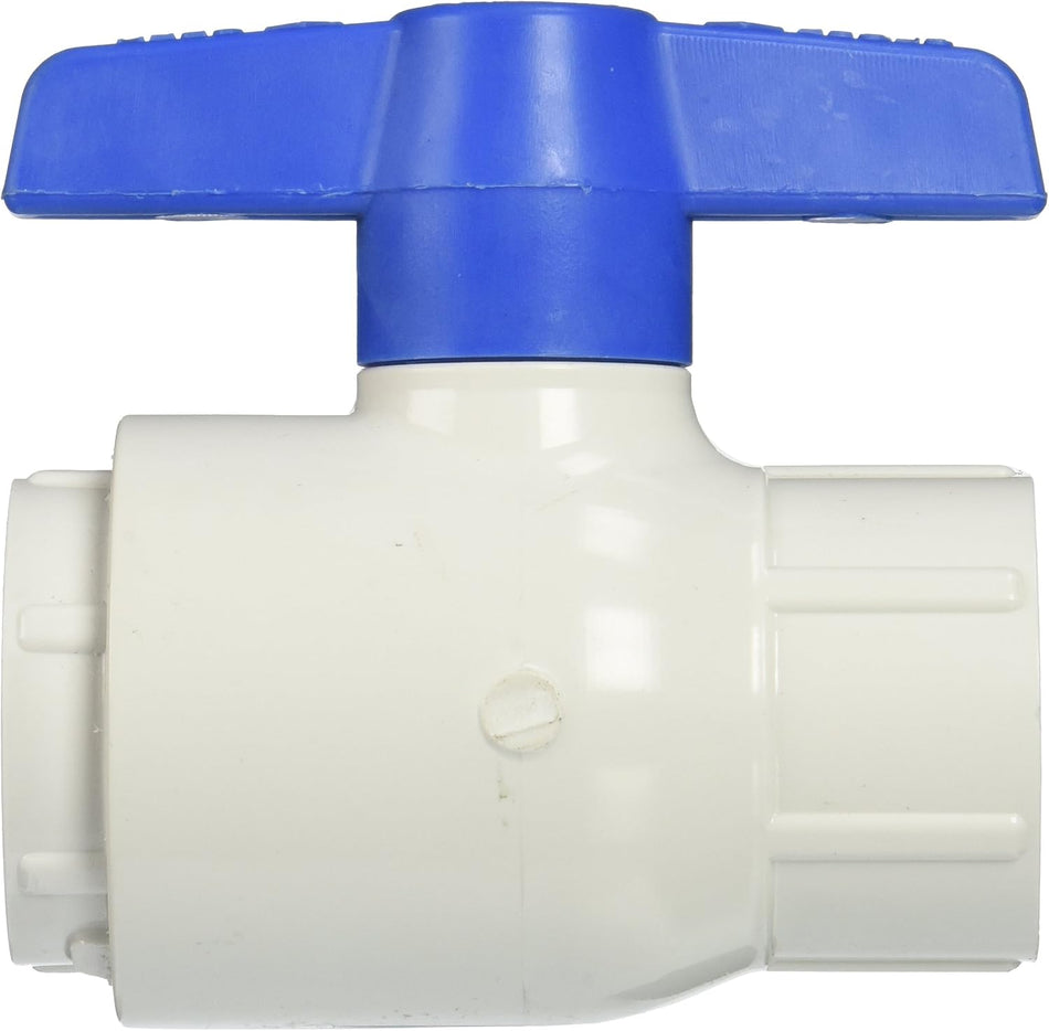 Spears | 2622-010 | 1" White PVC Utility Ball Valve with Socket Ends & EPDM O-Ring Seal