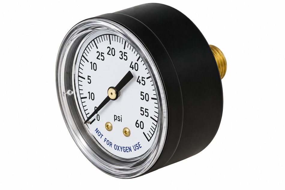 Super-Pro | 80960BU | 2" 0-60 PSI Back Mount Pressure Gauge