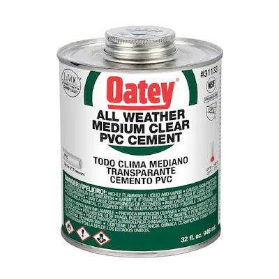 Oatey | 31133 | All Weather Medium Clear PVC Cement 32 oz