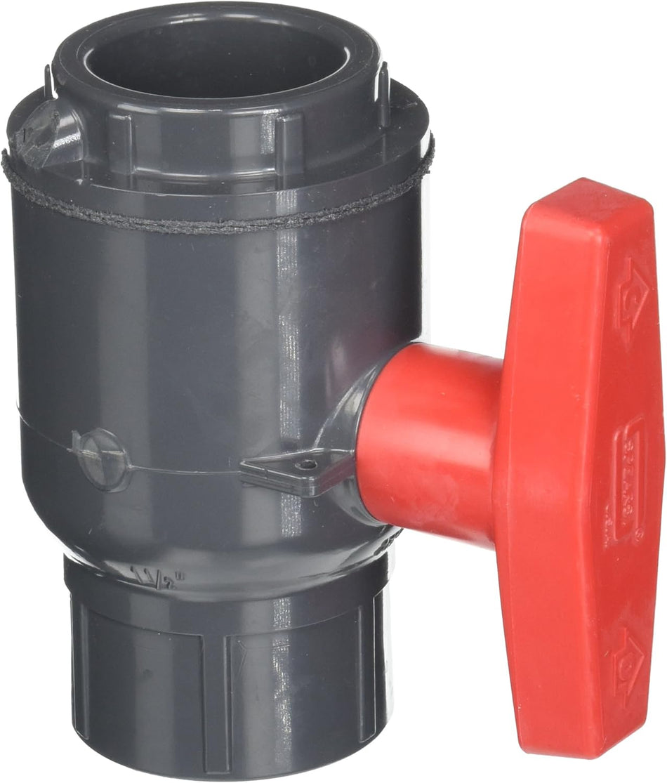 Spears | 2132-015 | 1.5" PVC Compact Ball Valve with Socket Ends | FKM O-Ring Seal