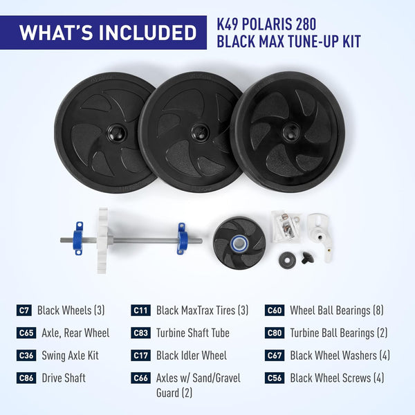 Polaris | K49 | Black Tune-Up Kit | Replacement Kit for 280 Pool Cleaner