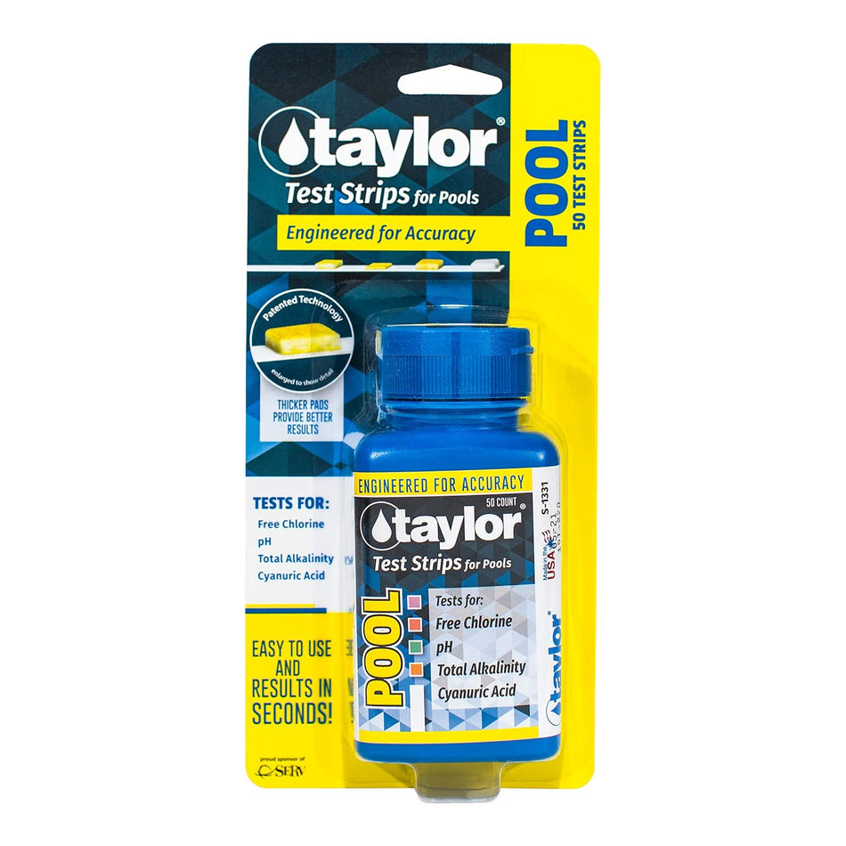 Taylor | S1331-12 | 4-Way Pool Test Strips (50 Count)