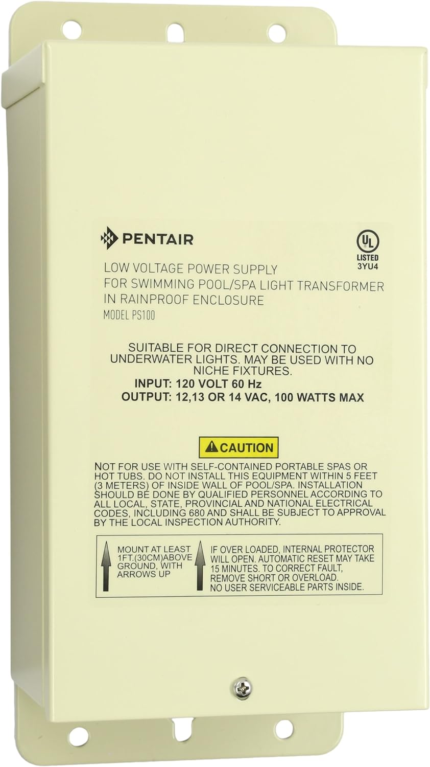 Pentair | 619962 | 100W Pool & Landscape Light Transformer – Low Voltage Power Supply