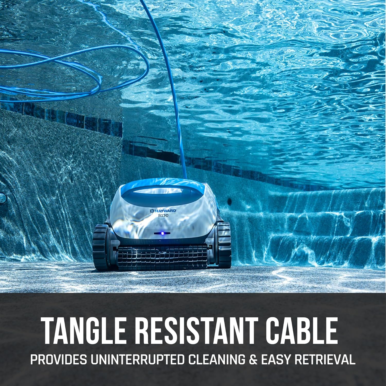 Hayward | W3RCH431CU | R130 Robotic Cleaner - Dual Scrubbing Brushes, Tangle-Free Cable, Top Load Easy Clean Basket, Smart Navigation, Fine/Ultra Fine Filters for In-Ground Pools up to 50ft Hayward