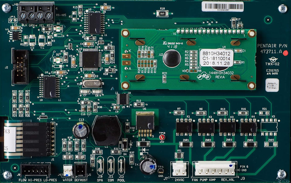 Pentair 472734. Control Board Assembly for Heat Pumps. Replacement Part.