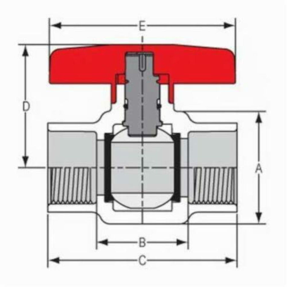 Spears 1" SPRBV8722010 | Socket 125 psi White PVC CWV Ball Valve