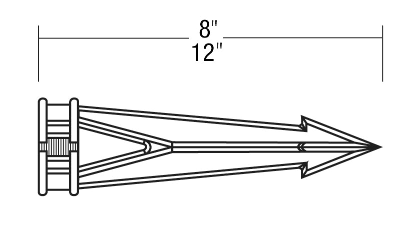Sollos | 998100 | 12V - 8-Inch Ground Stake – Heavy-Duty Landscape Lighting Mount – For In-Ground Fixture Installation (7-10 Day Lead Time)