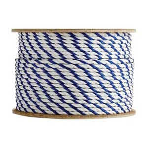 American Granby INC PR75-3 3/4" x 300' Twisted Poly Rope, Blue/White