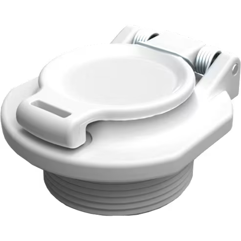 AquaStar | VLK15T01 | Safety Vacuum Lock Wall Fitting – White, 1.5" MPT