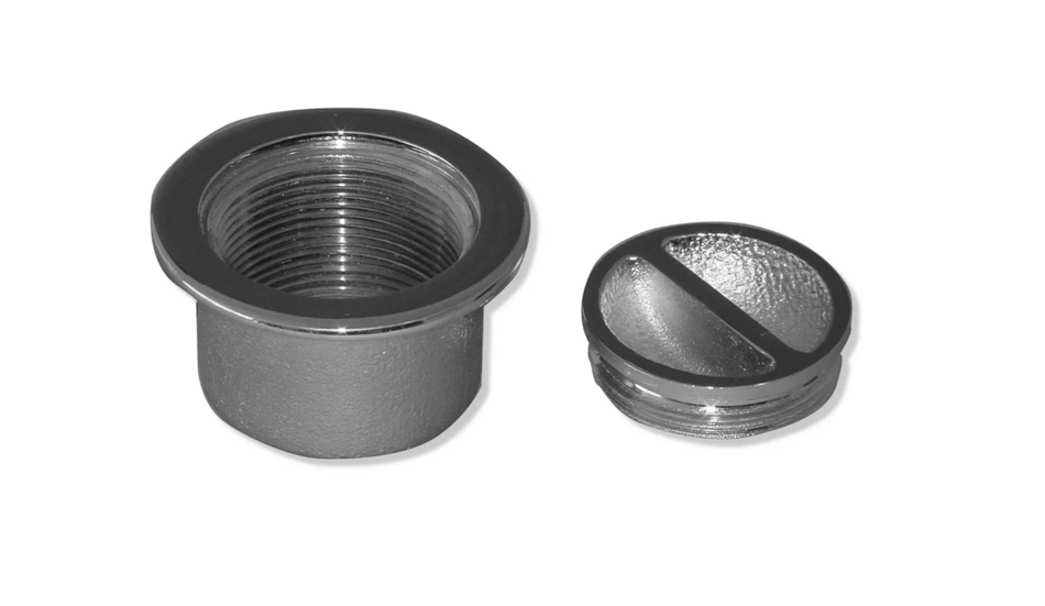 Afras Vacuum Wall Fitting 1-1/2 Inch Chrome Plated Brass