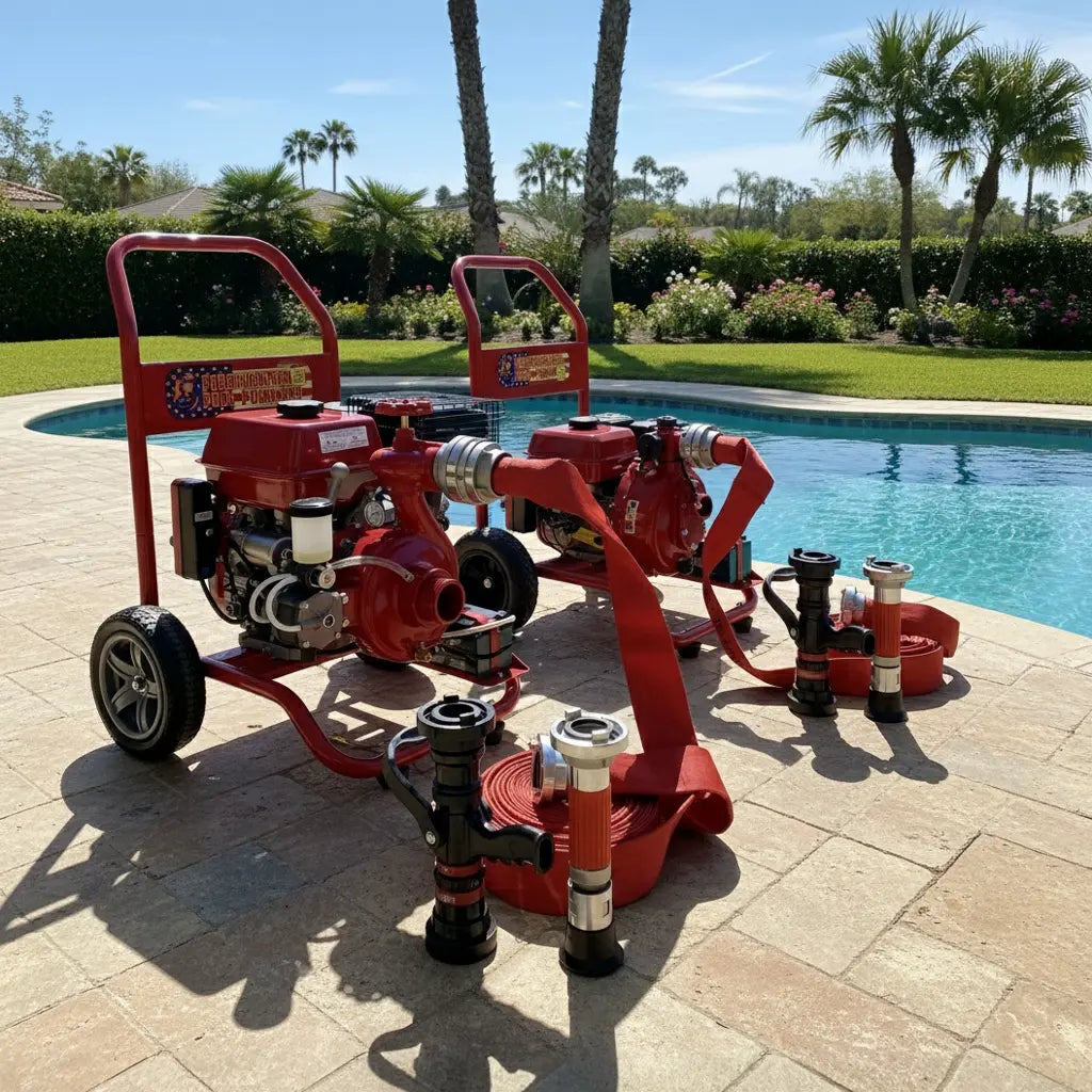 Firefighter Pool Pump | Pro Model | Gas-Powered Emergency Pool & Fire Protection Pump | 15 HP | 2.5" Ports Fire Fighter Pool Pump