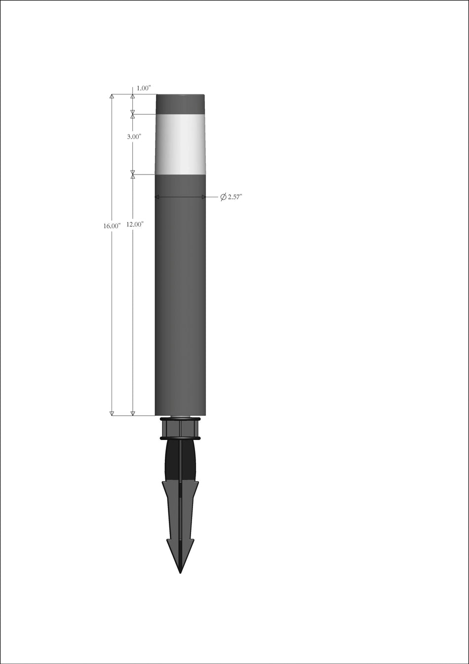 Sollos | 27543S | Bollard Pathway Light – 16" Stem, Textured Black - 12V - With 20W Equivalent MR16 LED, 2700K (7-10 day lead time)