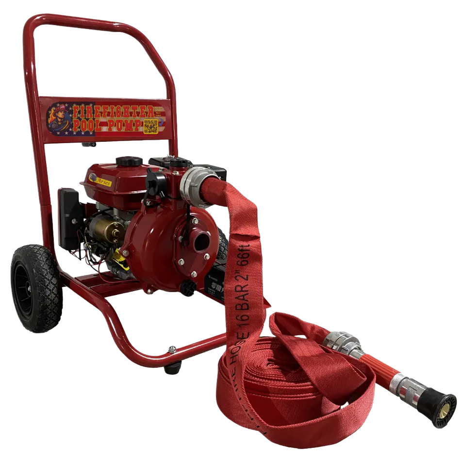 Firefighter Pool Pump | Gas-Powered Emergency Pool & Fire Protection Pump | 7.5 HP Complete Kit Fire Fighter Pool Pump