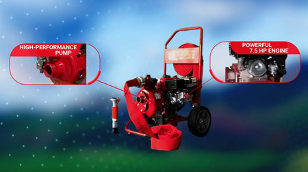 Firefighter Pool Pump | Gas-Powered Emergency Pool & Fire Protection Pump | 7.5 HP Complete Kit Fire Fighter Pool Pump
