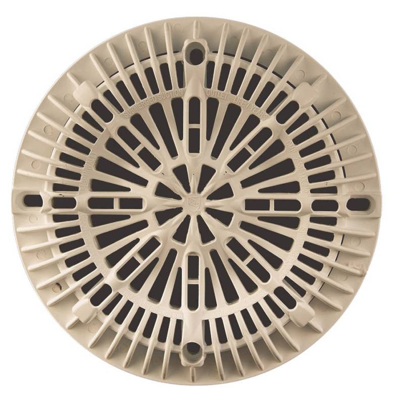 CMP | 25548-009-000 | Tan 8" Galaxy Vinyl Main Drain | Replacement Vinyl Pool Main Drain Assembly