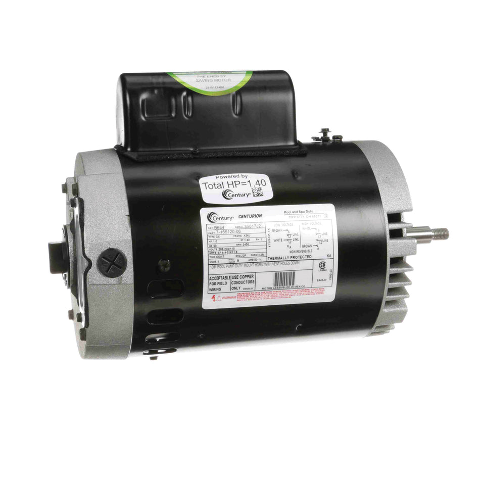 B654 Century Pool Pump Motor 1HP 1 Phase 60Hz 208-230/115V X56J