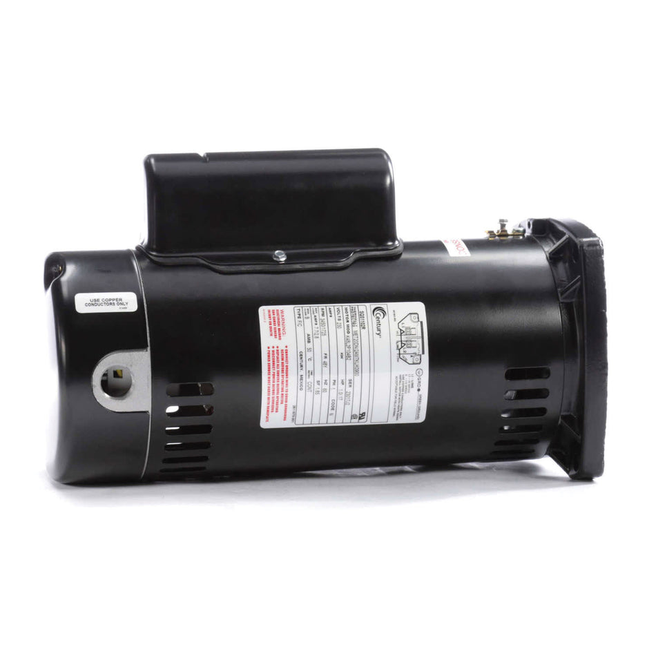 SQS1102R Century Pool Pump Motor, Square Flange, 1HP 2-Speed 48Y