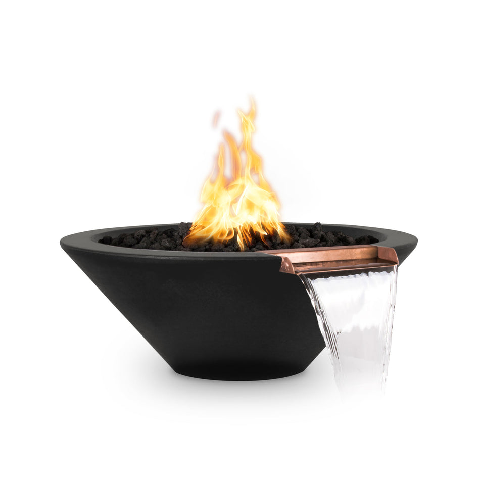 The Outdoor Plus | Cazo Fire & Water Bowl | GFRC Concrete – 24”, 31”, 36”, 48” | Multiple Color Options | Natural Gas (2 week lead time)