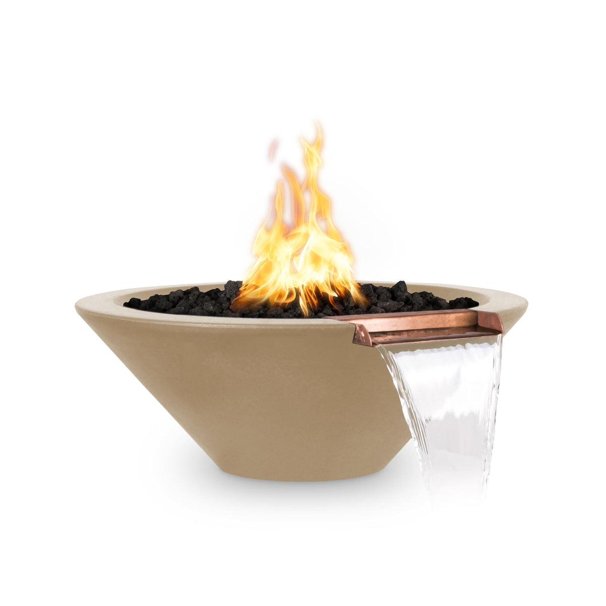 The Outdoor Plus | Cazo Fire & Water Bowl | GFRC Concrete – 24”, 31”, 36”, 48” | Multiple Color Options | Liquid Propane The Outdoor Plus