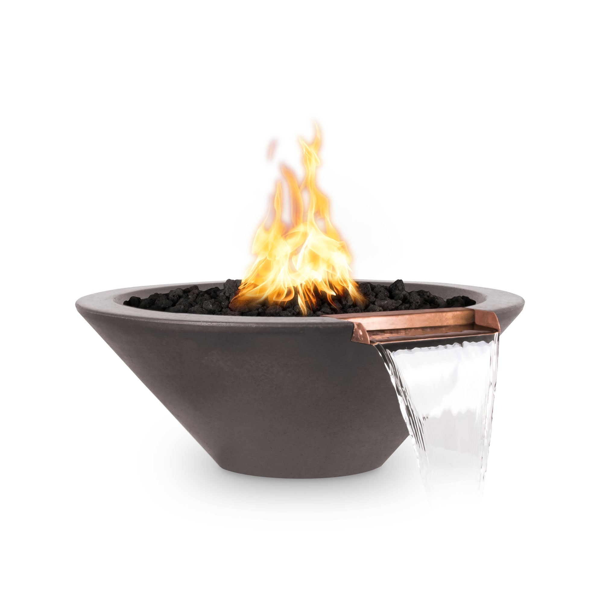 The Outdoor Plus | Cazo Fire & Water Bowl | GFRC Concrete – 24”, 31”, 36”, 48” | Multiple Color Options | Liquid Propane The Outdoor Plus