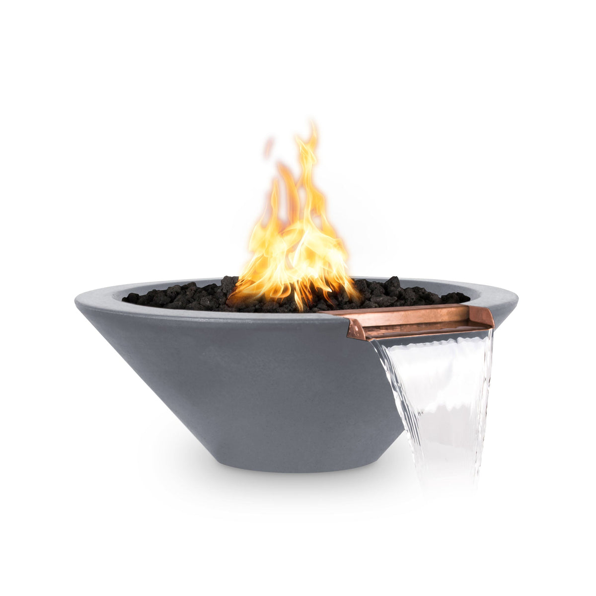 The Outdoor Plus | Cazo Fire & Water Bowl | GFRC Concrete – 24”, 31”, 36”, 48” | Multiple Color Options | Liquid Propane The Outdoor Plus