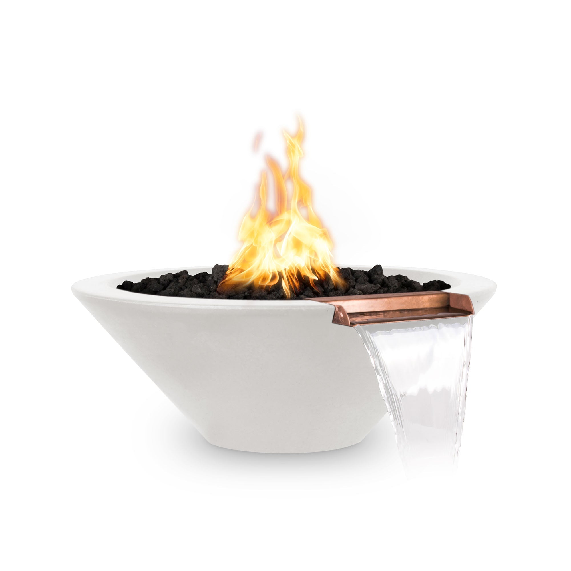 The Outdoor Plus | Cazo Fire & Water Bowl | GFRC Concrete – 24”, 31”, 36”, 48” | Multiple Color Options | Liquid Propane The Outdoor Plus