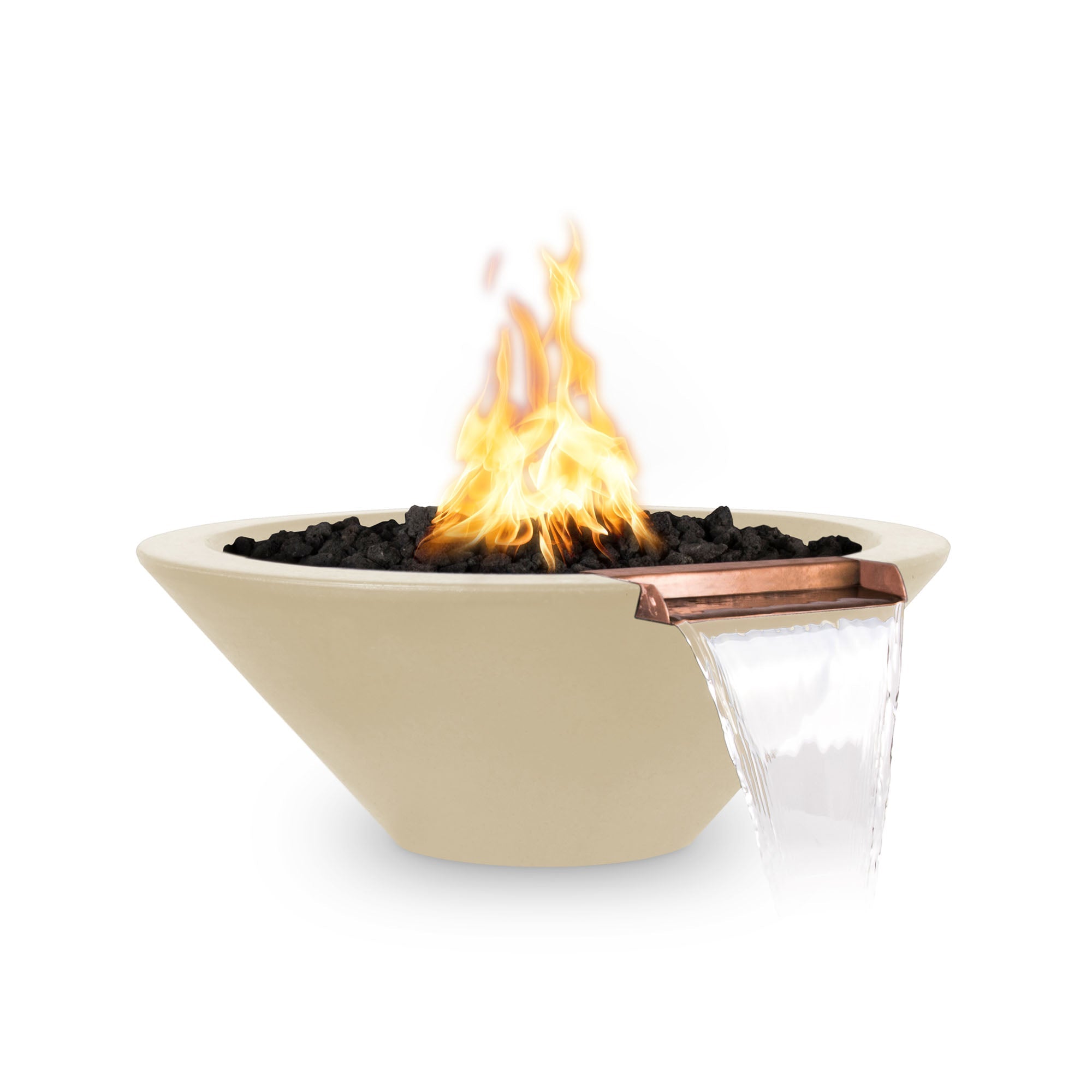 The Outdoor Plus | Cazo Fire & Water Bowl | GFRC Concrete – 24”, 31”, 36”, 48” | Multiple Color Options | Liquid Propane The Outdoor Plus