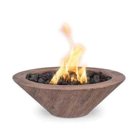 The Outdoor Plus | Cazo Fire Bowl | GFRC Woodgrain – 24” & 32” | Multiple Color Options | Liquid Propane The Outdoor Plus