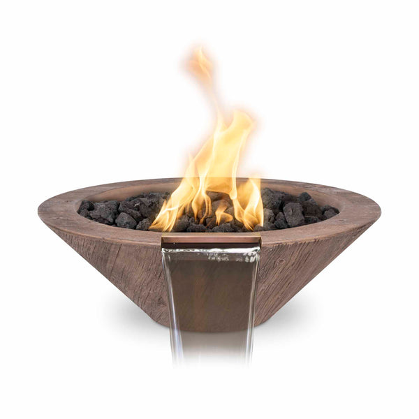 The Outdoor Plus | Cazo Fire & Water Bowl – Wood Grain Concrete | 24