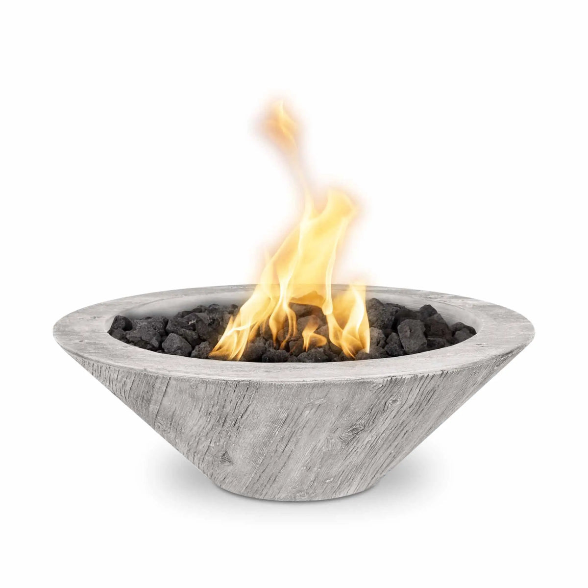 The Outdoor Plus | Cazo Fire Bowl | GFRC Woodgrain – 24” & 32” | Multiple Color Options | Natural Gas The Outdoor Plus